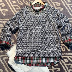 J. Crew Navy/White Floral Sweatshirt